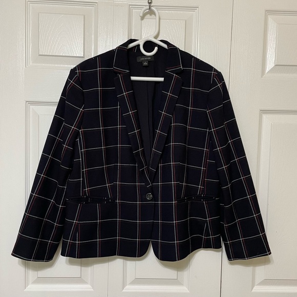 Ann Taylor Dark Checkered Blazer - Picture 1 of 7
